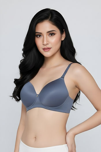 Buy Zivame Marshmallow Padded Non Wired 3/4Th Coverage T-Shirt - Vintage Indigo